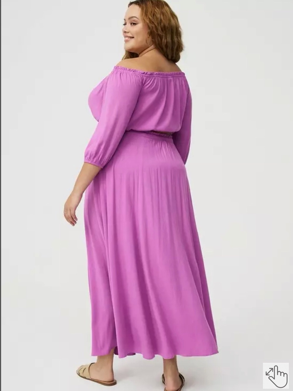 Torrid Plus Size Off-Shoulder Maxi Skirt in Orchid Purple NWT - Picture 2 of 6